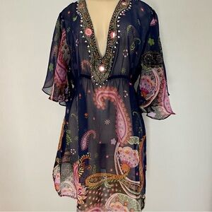 Ball Jeweled Kaftan Beach Swim Coverup